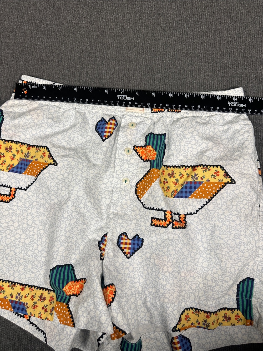 Anthropologie LyreBird Patchwork Duck Heart Pajama Set Shorts Shirt Cotton Small - Picture 9 of 16